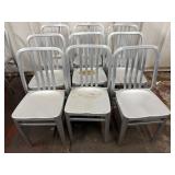 (9) Metal Chairs- overall dimensions 15.5' x