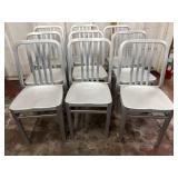 (9) Metal Chairs - overall dimensions 15.5' x