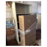 Metal Shelf, Metal File Cabinet, and Podium