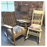 (4) Vintage Project Wood Chairs - dirty and need
