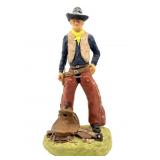 Vintage Cowboy Plaster Statue 15.5'