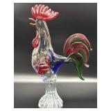Art Glass Rooster 14.5'