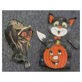 Vintage Halloween Die Cuts 17'- one cat is