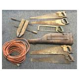 Extension Cord, Handsaws, Antique Leather Rifle