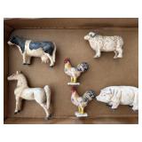Painted Cast Iron Farm Animals 6.5' x 4' and
