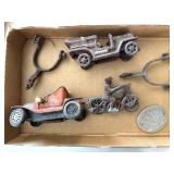 Cast Iron Rusted Car and Motorcycle, Rusted
