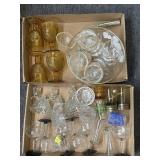 Amber Indiana Glass Cups, Punch Bowl, and More