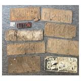 Vintage License Plates, Renewal Tag, and 1 1/2