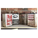 (4) Vintage Gallon Cans : United, Red Wing,