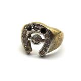 ï¿½14K HGEï¿½ Marked Ring Size 9- missing stones-