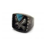 ï¿½Sterlingï¿½ Marked Ring with Turquoise Stone Size