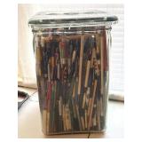 Vintage Advertising Pens in Glass Battery Jar 9ï¿½