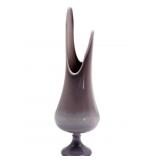 Vintage MCM Purple Slag Glass Swung Vase 15
