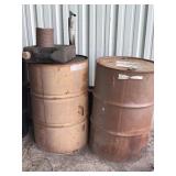 (2) Steel Drums  w/ Waste Oil