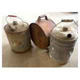 (3) Antique Fuel Cans, 5 Gallon