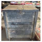 Antique Wooden Ice Box 31"x28"x38"