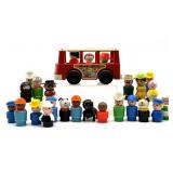 Vintage Fisher Price Mini Bus and Little