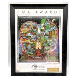 Autographed 2005 CMA Awards Poster in Frame 21" x