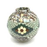 Vallauris French Mosaic Pottery Vase 3.5"