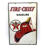 Fire Chief Gasoline Porcelain Sign 12" x 18"