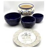 Snowman Stoneware Bowl, Nesting Mixing Bowls, and