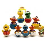 Vintage Sesame Street Roly Poly Weeble Toys 4.75"