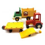 Vintage Fisher Price Toy Truck, Tractor, and