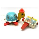 Vintage Fisher Price Turtle Pull Toy 9" x 6" and