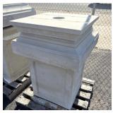 Concrete Fountain Base, (2) Pieces 25"x25"x37"