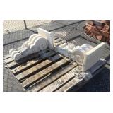 (2) Concrete Wall Shelves (damaged) 17" Tall