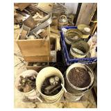 Pallet Of Nails, Spikes, Wire, Casters, Hardware