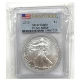 2010 Silver American Eagle, PCGS Graded MS69