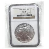 1999 Silver American Eagle, NGC Graded MS69