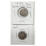 192? Mercury Dime and Illegible Date Barber Dime