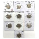 (10) Buffalo Nickels