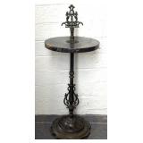 Antique Cast Iron and Marble Smoke Stand 12" x