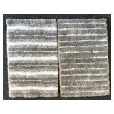 (2) Small Grey and White Rugs 33" x 21"