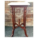 Marble Top Wood Side Table 14.5" x 28.5"- some