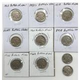 (10) Buffalo Nickels