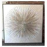 Large Starburst Glittered Wall Art on Canvas in