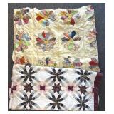 (2) Quilts - one on top has multiple large