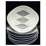 (7) MCM Pottery Bowls Informal by Iroquois 8" x