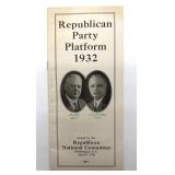 1932 Republican Party Platform Pamphlet 9" x 4" -