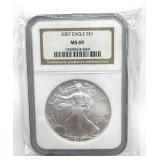 2007 Silver American Eagle, NGC Graded MS69