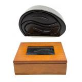 (2) Wood Jewelry Boxes 7.5" x 6" x 2.5"