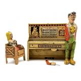 Vintage Tin Wind-Up Piano Toy- missing