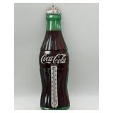 Vintage Coca-Cola Metal Thermometer 17"- glass