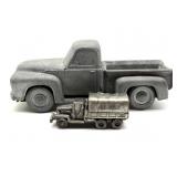 Vintage 1974 Metal Ford Truck Coin Bank 7.5" and
