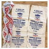 Vintage USA Fabric Flour Sacks 17" x 26" and