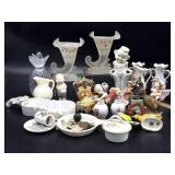 Lefton Porcelain Violin Ashtray, Hollow Glass